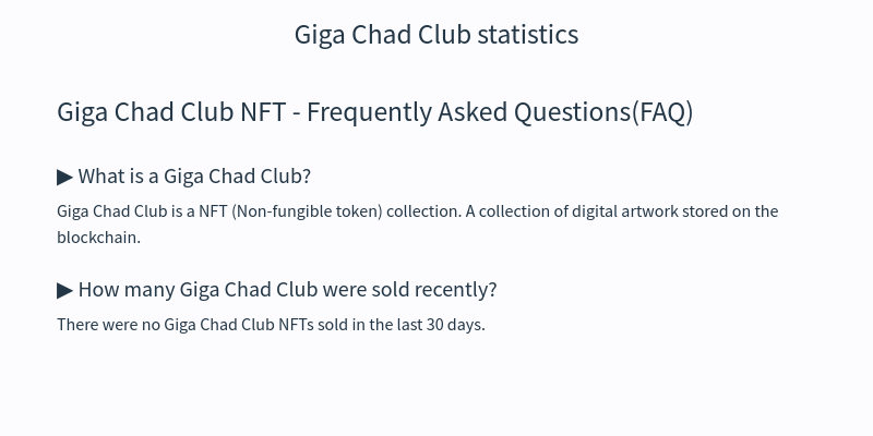 Giga Chad Club NFT floor price and value