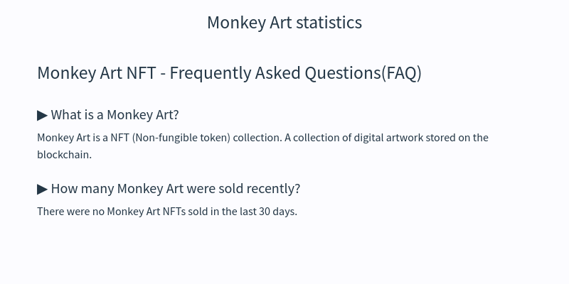 Monkey Art NFT statistics